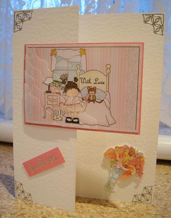 Little Pink Lady Wavy Edge Corner Stacker by tina bing