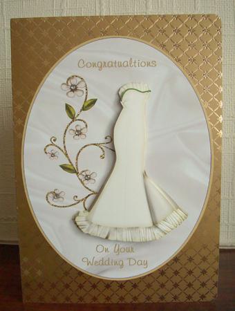 Oval Wedding Dress Card by tina bing