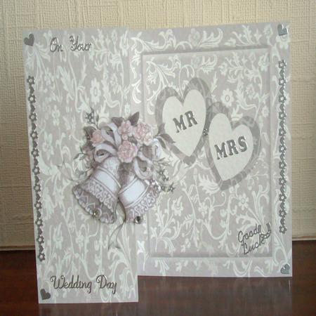 Wedding Card Silver Grey Monotone by tina bing