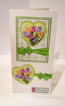 Tulips and Checks with Stacker and Decoupage by tina bing