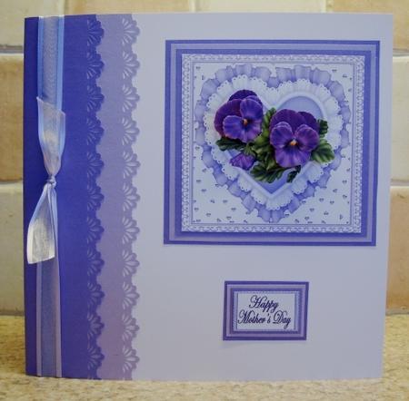 Frilly Heart with Pansies by tina bing