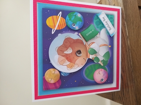 Dinosaur Astronaut 1 7x7 by Tina Fair