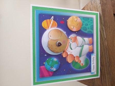 Dinosaur Astronaut 5 7x7 by Tina Fair