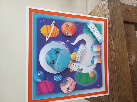 Dinosaur Astronaut 6 7x7 by Tina Fair