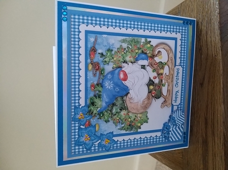 Gnomes Christmas Sleigh  Blue by Tina Fair