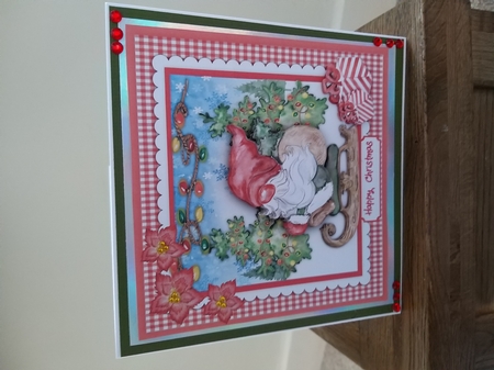 Gnomes Christmas Sleigh  Red by Tina Fair