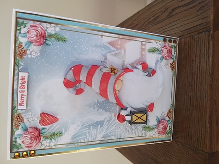 Christmas Gnome Decoupage A5 Topper 1 by Tina Fair