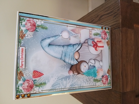 Christmas Gnome Decoupage A5 Topper 9 by Tina Fair
