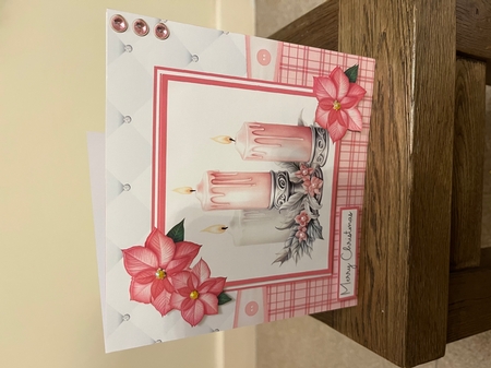 A Christmas Medley - Pink #1 8x8 Quick Card Design 1 by Tina Fair