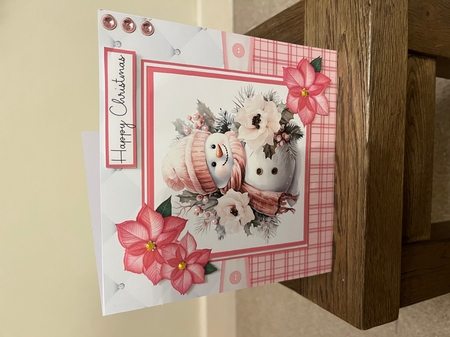 A Christmas Medley - Pink #1 8x8 Quick Card Design 2 by Tina Fair