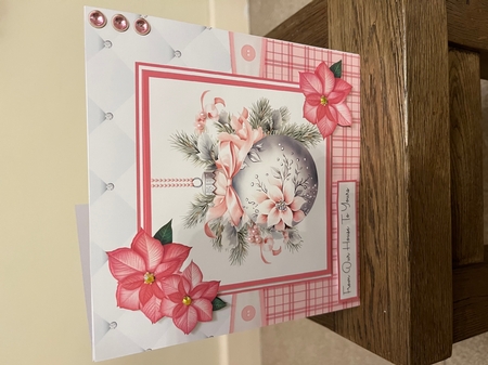 A Christmas Medley - Pink #1 8x8 Quick Card Design 3 by Tina Fair