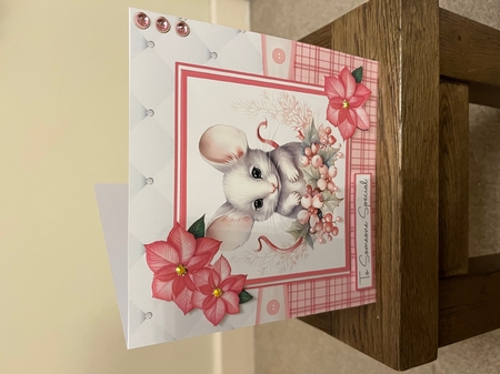 A Christmas Medley - Pink #1 8x8 Quick Card Design 4 by Tina Fair