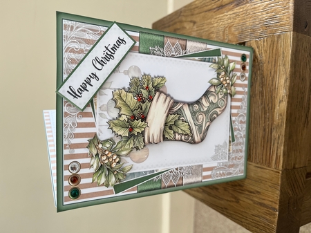 Green and Kraft  Christmas Card Five by Tina Fair
