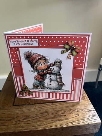 Girl With Snowman #1 Mini Kit 7x7 by Tina Fair
