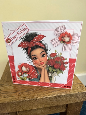 7x7 Cute young lady birthday wishes choice of four mini kit by Tina Fair