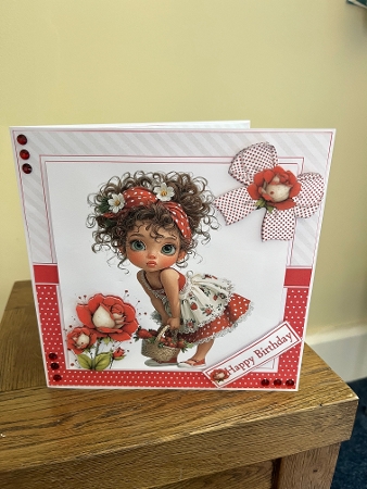 7x7 Cute young lady birthday wishes choice of four mini kit by Tina Fair