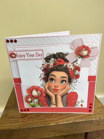 7x7 Cute young lady birthday wishes choice of four mini kit by Tina Fair