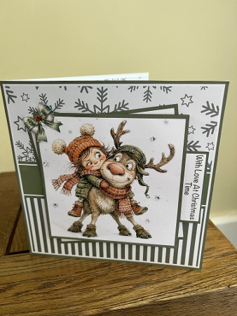 Girl With Reindeer Mini Kit 7x7 (3) by Tina Fair