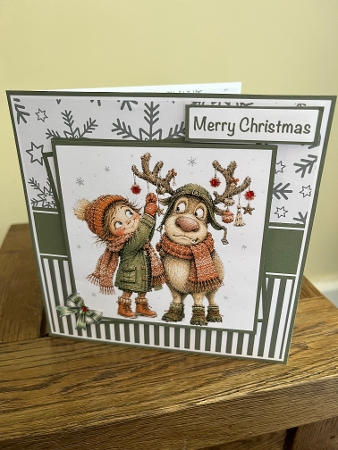Girl With Reindeer Mini Kit 7x7 (3) by Tina Fair
