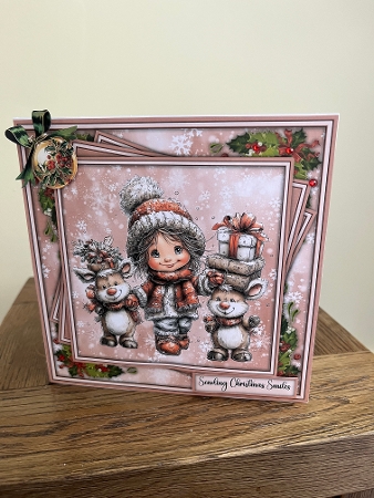 Little Christmas Girl and Fawn - Mini Kit 6x6 by Tina Fair