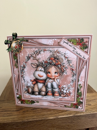 Little Christmas Girl and Fawn - Mini Kit 6x6 by Tina Fair