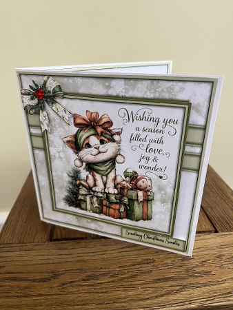 Christmas Cat 1 - Mini Kit 6x6 by Tina Fair