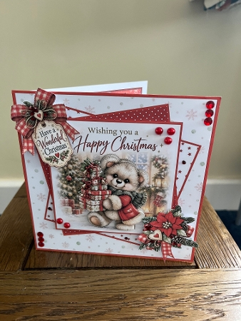Festive Teddy Bear Wishes by Tina Fair