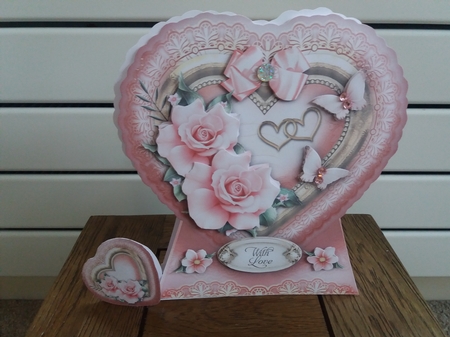 Valentine Heart with Pink Roses Card Kit by Tina Fair