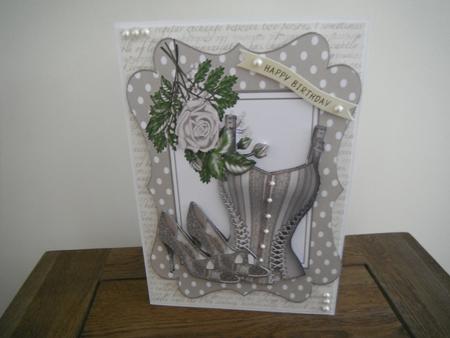 Beige Basque with Sparkle Shoes and Roses by Tina Fair
