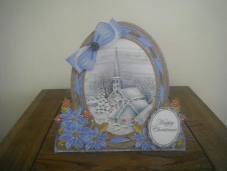 Blue Church Special Large Oval Card Mini Kit by Tina Fair