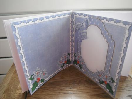 Blue Church Christmas Greetings to Fit 6in Folded Insert by Tina Fair