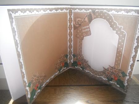 Church Window Christmas Greetings to Fit 6in Folded Insert by Tina Fair