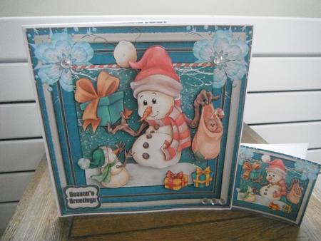 Cardtopper Dont Peek Snowman 547 by Tina Fair