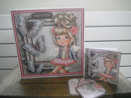 Cardtopper Butterflies and Angel 555 by Tina Fair