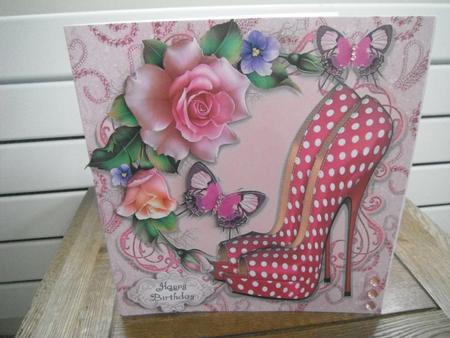 Beautiful Hot Pink Polka Dot Shoe's 8x8 by Tina Fair