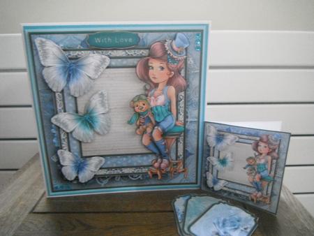 Cardtopper Steampung with Teddy 561 by Tina Fair