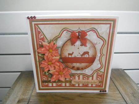 Reindeer Bauble & Poinsettia 7.5 Christmas Mini Kit by Tina Fair