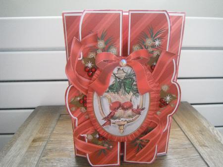 Christmas Lovebirds A5 Tri-fold Fancy Card Mini Kit by Tina Fair