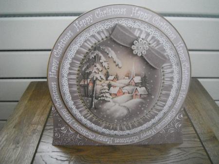 Snowy Village H Christmas 8in Round Ruffle Mini Card Kit by Tina Fair