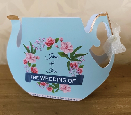 Wedding Teapot flower holder box printable by Tina Fallon
