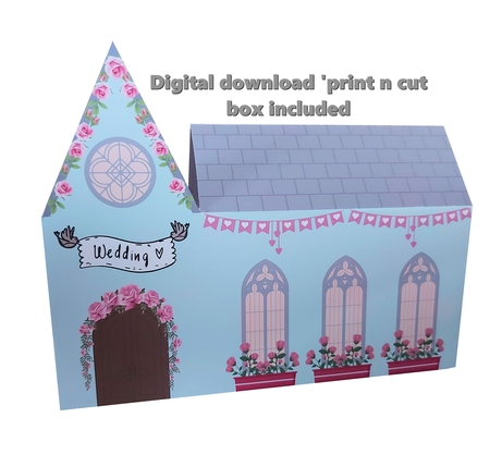 Wedding Church Chapel 3d fold up wedding card by Tina Fallon