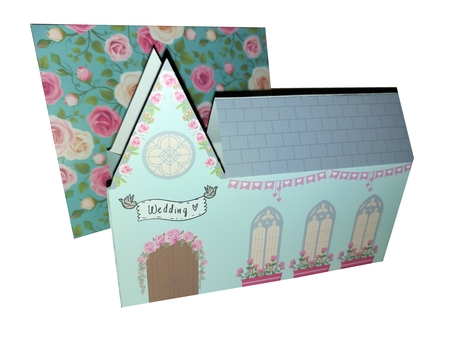 Wedding Church Chapel 3d fold up wedding card by Tina Fallon