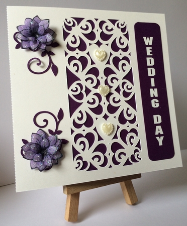 Hearts & Romance Square card no 2 great for wedding stationery, anniversaries, engagement etc by Tina Fallon