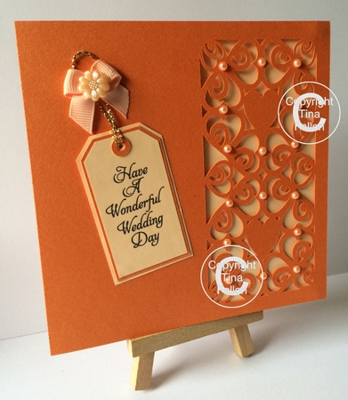 Hearts & Romance Square card no 1 great for wedding stationery, anniversaries, engagement etc by Tina Fallon