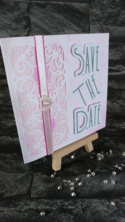 Hearts & Romance Square card no 4 great for wedding stationery, anniversaries, engagement etc by Tina Fallon