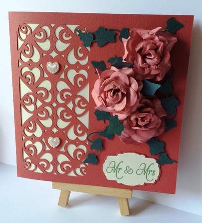 Hearts & Romance Square card no 4 great for wedding stationery, anniversaries, engagement etc by Tina Fallon
