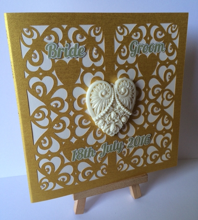 Hearts & Romance Square card no 3 great for wedding stationery, anniversaries, engagement etc multi formats by Tina Fallon