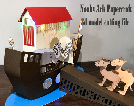 Noahs Ark 3d papercraft model for Baby Shower,New Born, Nursery, School by Tina Fallon