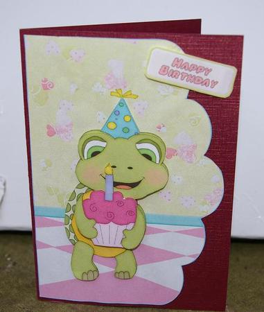 Turtle Scalloped Envelope Card by Tineke Juggins