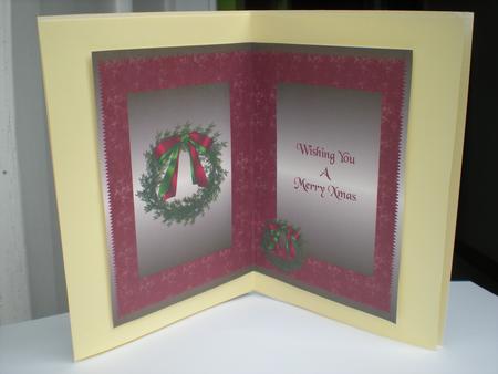 Red and Green Xmas Wreath Insert by Toni Marie Judd